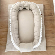 Afbeelding in Gallery-weergave laden, Boxbekleding set Noé Mae voor elke box in zand linnen offwhite ruffles