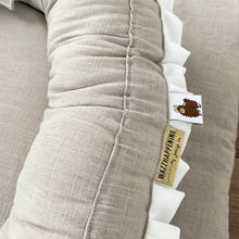 Afbeelding in Gallery-weergave laden, Boxbekleding set Noé Mae voor elke box in zand linnen offwhite ruffles