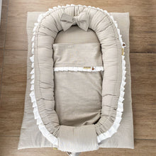 Afbeelding in Gallery-weergave laden, Boxbekleding set Noé Mae voor elke box in zand linnen offwhite ruffles