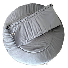 Afbeelding in Gallery-weergave laden, Boxbekleding Velvet Grijs - boxkleed - boxomranding - luxe -boxstrik