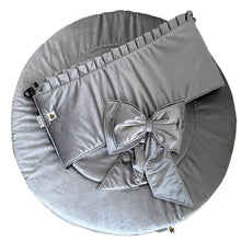 Afbeelding in Gallery-weergave laden, Boxbekleding Velvet Grijs - boxkleed - boxomranding - luxe -boxstrik