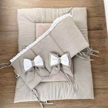 Afbeelding in Gallery-weergave laden, Boxbekleding set Noé Mae voor elke box in zand linnen offwhite ruffles