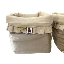 Afbeelding in Gallery-weergave laden, Commodemandje Velvet - zand - champagne - plooirand - taupe - goud - hydrofiel