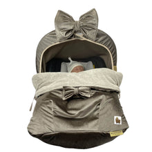 Afbeelding in Gallery-weergave laden, Dekje Luxury Velvet - taupe - strik - bamboe - in diverse kleuren