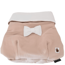 Afbeelding in Gallery-weergave laden, Dekje Jess - jolino - strikje - zand - beige - wit - hydrofiel - mousseline