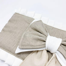Afbeelding in Gallery-weergave laden, Boxbekleding set Noé Mae voor elke box in zand linnen offwhite ruffles
