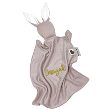Afbeelding in Gallery-weergave laden, Knuffeldoek Glitter Konijn - knuffeldoekje - tuttie - met of zonder naam - speendoekje