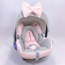 Afbeelding in Gallery-weergave laden, Maxi Cosi bekleding set grijs roze wafelstof