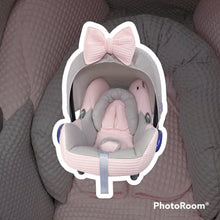 Afbeelding in Gallery-weergave laden, Maxi Cosi bekleding set grijs roze wafelstof