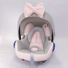 Afbeelding in Gallery-weergave laden, Maxi Cosi bekleding set grijs roze wafelstof