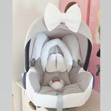 Afbeelding in Gallery-weergave laden, Maxi Cosi hoes Cabrio Kopenhagen wit grijs wafel badstof