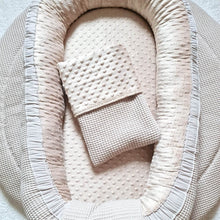 Afbeelding in Gallery-weergave laden, Babynestje Hazel in 30 kleuren wafel minky velours