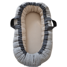 Afbeelding in Gallery-weergave laden, Babynestje Dexter grijs zand wafel kabel