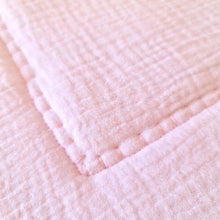Afbeelding in Gallery-weergave laden, Boxkleed Cassy - roze - strikje - broderie - kant - hydrofiel - vierkant