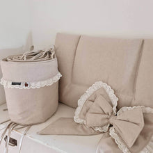 Afbeelding in Gallery-weergave laden, Boxbekleding-boxkleed-boxomranding-luxe strikken-bumper-beige