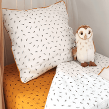 Afbeelding in Gallery-weergave laden, Dekbedovertrek Berlin-offwhite-oker-veertjes-wafel-hydrofiel