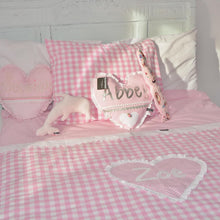 Afbeelding in Gallery-weergave laden, Dekbedovertrek Jaeleigh's Valentine - roze - hart - ruit