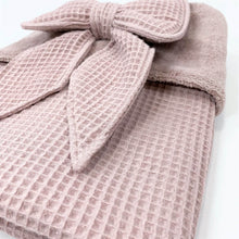 Afbeelding in Gallery-weergave laden, Babydekentje Strik - oudroze - wafel - bamboo - bamboe - badstof