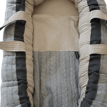 Afbeelding in Gallery-weergave laden, Babydekentje Dexter - grijs - zand - wafel - kabel - bamboe fleece