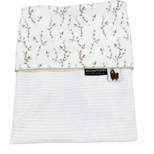 Afbeelding in Gallery-weergave laden, Babydekentje Willow-ribfluweel-wilgenkatjes-goud-crème-velours-ecru