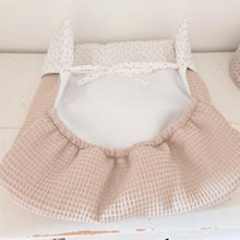 Afbeelding in Gallery-weergave laden, Dekje Nina - zand - offwhite - goud - wafel