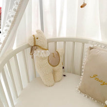 Afbeelding in Gallery-weergave laden, Geboorte Lama - ecru - teddy - met naam - goud