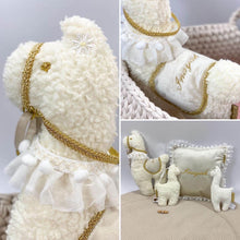 Afbeelding in Gallery-weergave laden, Geboorte Lama - ecru - teddy - met naam - goud
