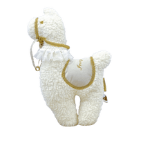 Afbeelding in Gallery-weergave laden, Geboorte Lama - ecru - teddy - met naam - goud