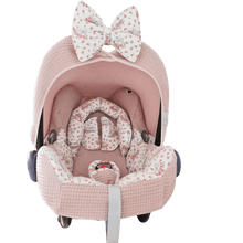 Afbeelding in Gallery-weergave laden, Maxi Cosi hoes Cabrio Bunny oudroze licht konijntjes wafel roosjes