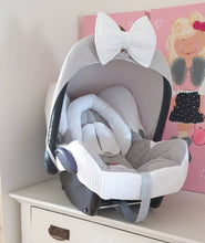 Afbeelding in Gallery-weergave laden, Maxi Cosi hoes Cabrio Kopenhagen wit grijs wafel badstof