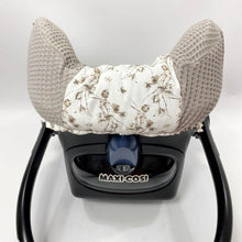 Afbeelding in Gallery-weergave laden, Maxi Cosi hoes universeel Kato taupe wafel katoenplant print