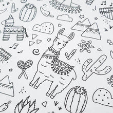 Afbeelding in Gallery-weergave laden, Laken Lama - wit - zwart - monochrome - lama