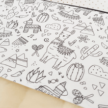 Afbeelding in Gallery-weergave laden, Laken Lama - wit - zwart - monochrome - lama