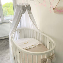 Afbeelding in Gallery-weergave laden, Laken Sjieke Ruffle-creme-ruches-ruffles-hydrofiel-met naam-goud