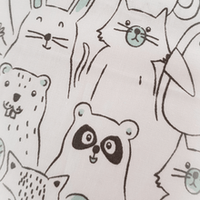 Afbeelding in Gallery-weergave laden, Laken Diertjes - wit - zwart - sapphire - monochrome - dieren