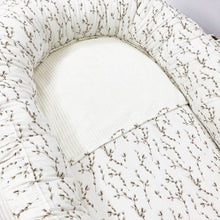 Afbeelding in Gallery-weergave laden, Babynestje Rib Willow creme naturel ribvelours wilgentakjes
