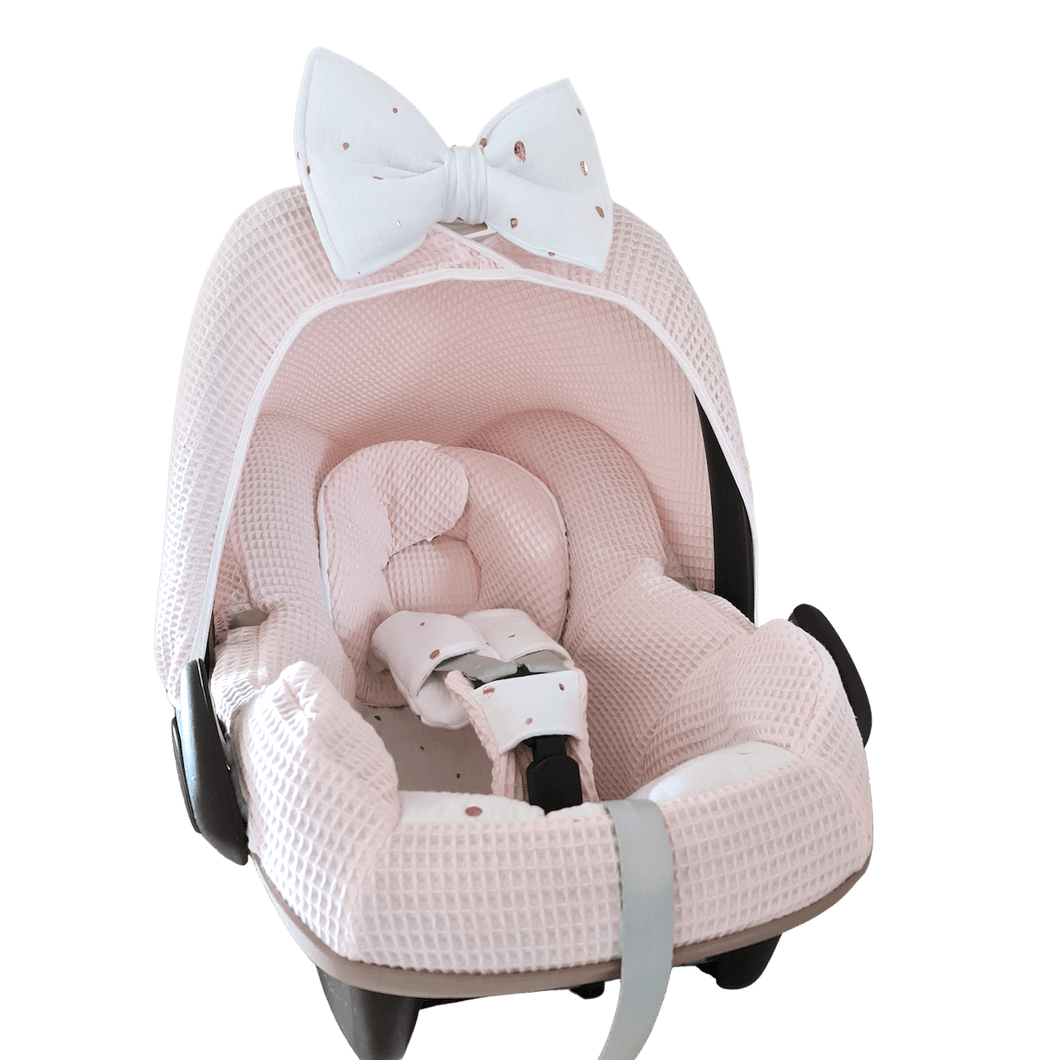 Maxi Cosi hoes Pebble Standaard Mave nude roze goud dot wit wafel