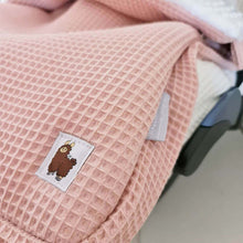 Afbeelding in Gallery-weergave laden, Voetenzak Madrid - wafel - minky velours - bies - in 30 kleuren