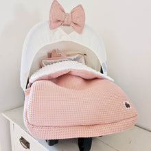 Afbeelding in Gallery-weergave laden, Voetenzak Madrid - wafel - minky velours - bies - in 30 kleuren