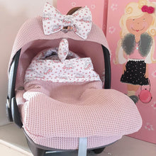 Afbeelding in Gallery-weergave laden, Voetenzak Bunny - oudroze wafel - konijntjes - roosjes