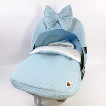 Afbeelding in Gallery-weergave laden, Voetenzak Madrid - wafel - minky velours - bies - in 30 kleuren