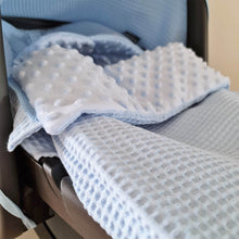 Afbeelding in Gallery-weergave laden, Voetenzak Barcelona - wafel - minky velours - bies - in 30 kleuren