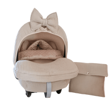 Afbeelding in Gallery-weergave laden, Voetenzak Barcelona - wafel - minky velours - bies - in 30 kleuren