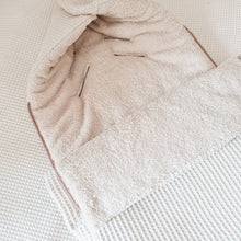 Afbeelding in Gallery-weergave laden, Voetenzak Kopenhagen - wafel - badstof - bies - in 30 kleuren