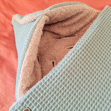 Afbeelding in Gallery-weergave laden, Voetenzak Kopenhagen - wafel - badstof - bies - in 30 kleuren