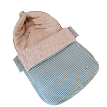 Afbeelding in Gallery-weergave laden, Voetenzak Kopenhagen - wafel - badstof - bies - in 30 kleuren