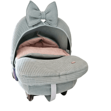 Afbeelding in Gallery-weergave laden, Voetenzak Kopenhagen - wafel - badstof - bies - in 30 kleuren