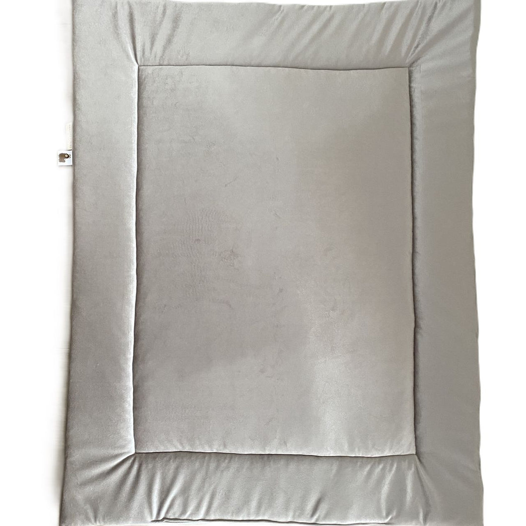 Boxkleed Luxury Velvet - lichtgrijs met vleugje zand - rechthoek