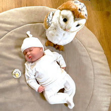 Afbeelding in Gallery-weergave laden, Babynestje Suedine Strik  sahara beige  strikken boxkleed
