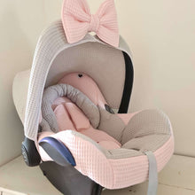 Afbeelding in Gallery-weergave laden, Maxi Cosi bekleding set grijs roze wafelstof
